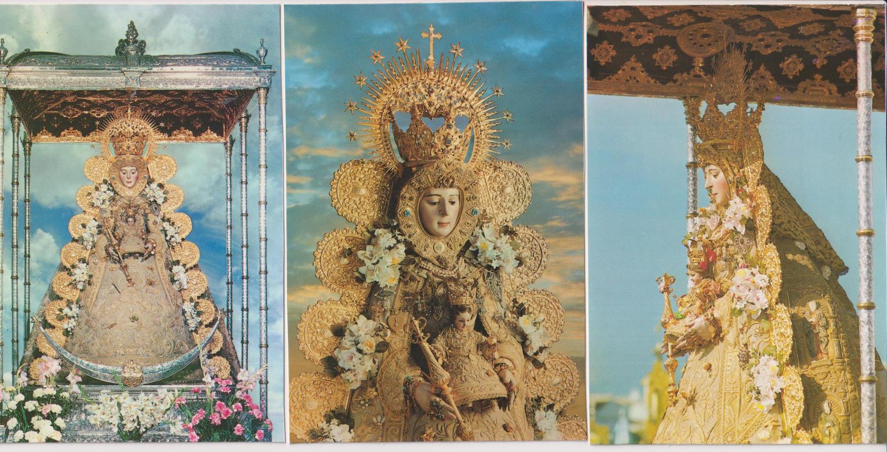 Virgen del Rocío,  Almonte. Lote de 3 Postales. Estudios haretón. Sevilla
